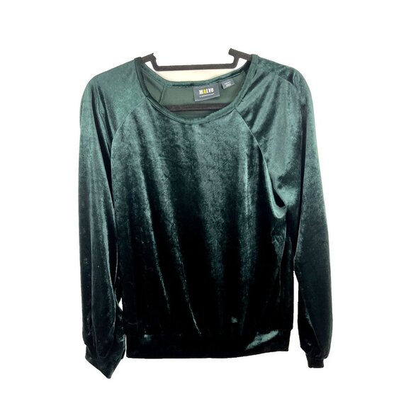 Anthropologie Maeve Forrest Green Velvet Top Womens Size S - Picture 1 of 8